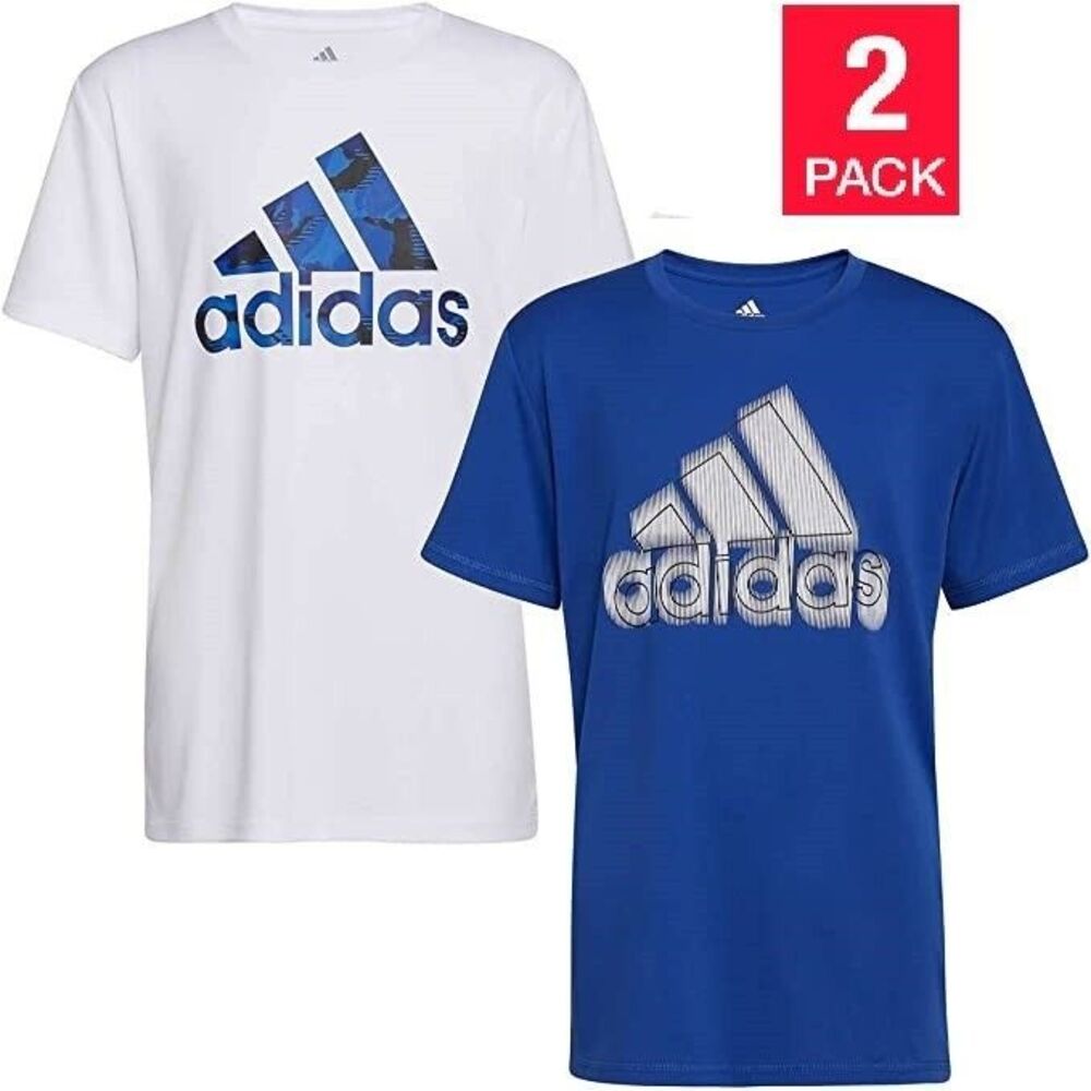 Adidas Youth Boys' 2-Pack Performance Active Tee Set Size L 14-16 NWT